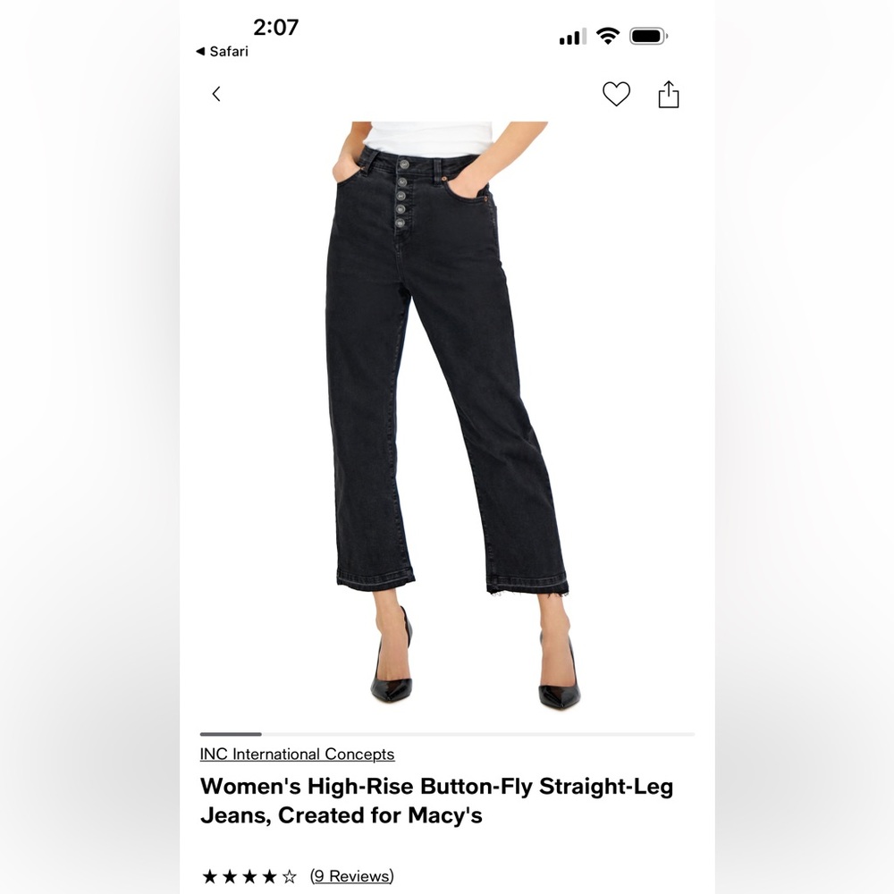 Women’s High Rise Button Fly Straight Leg Jeans NWT